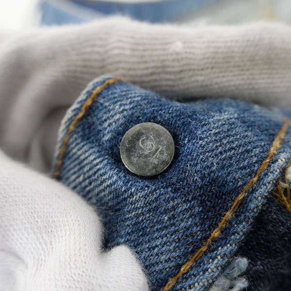 実際に弊社で買取させて頂いたLEVI'S/リーバイス ヴィンテージ 501 66後期 刻印6 ポケット裏チェーンステッチ ボタンフライ デニムパンツ /42の画像 6枚目