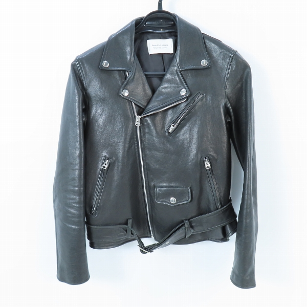 実際に弊社で買取させて頂いたbeautiful people/ビューティフルピープル アローズ別注 ラムレザー ダブルライダースジャケット 1755402401 /160