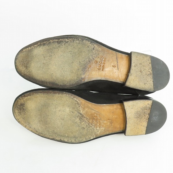 実際に弊社で買取させて頂いたGUCCI/グッチ スエード バンブー ホースビット ローファー 368435 6の画像 2枚目