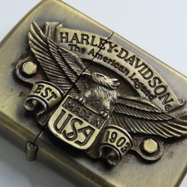 実際に弊社で買取させて頂いたZIPPO/ジッポー HARLEY-DAVIDSON/ハーレーダビッドソン THE AMERICAN LEGEND メタル貼り/1994年製の画像 6枚目