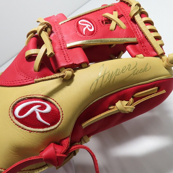 実際に弊社で買取させて頂いたRawlings/ローリングス HYPER TECH COLOR SYNC 軟式/内野手/右投げ用 グローブ GR4HTCN62の画像 5枚目