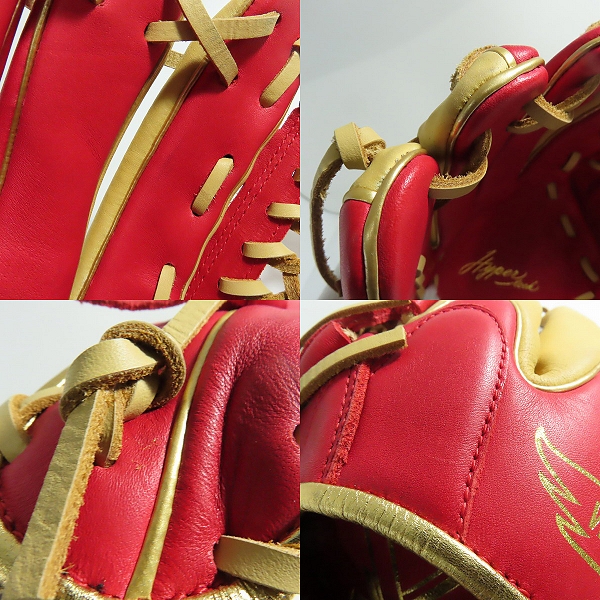 実際に弊社で買取させて頂いたRawlings/ローリングス HYPER TECH COLOR SYNC 軟式/左投げ用 オールラウンド用 グローブ/グラブ GR4HTCN55Wの画像 9枚目
