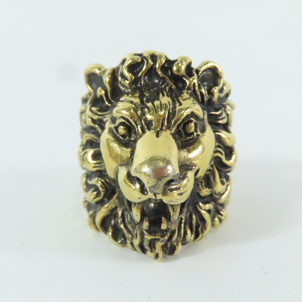 実際に弊社で買取させて頂いたGUCCI/グッチ ライオンヘッド付き メタル リング/指輪 17.5号-18号の画像 1枚目