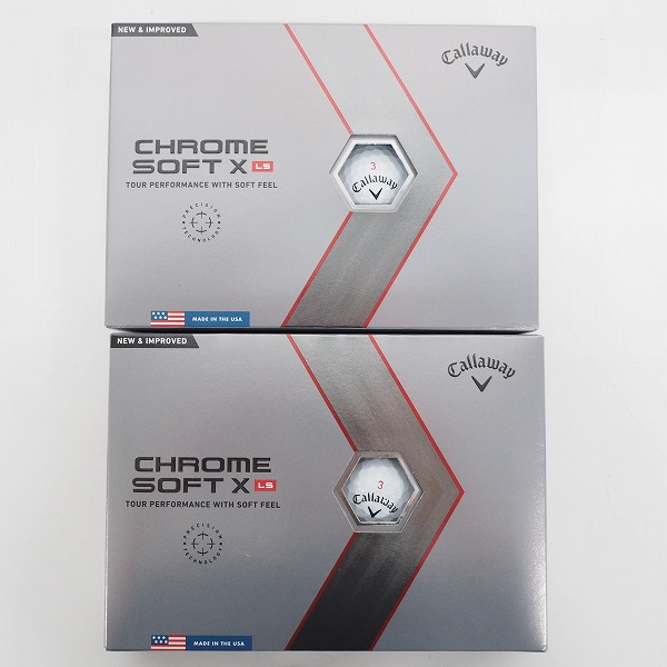 実際に弊社で買取させて頂いた【未使用】Callaway/キャロウェイ CHROME SOFT X LS ゴルフボール ホワイト 2ダースの画像 2枚目