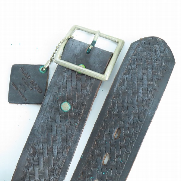 実際に弊社で買取させて頂いたGLAD HAND/グラッドハンド スタッズベルトHTC レザー オールドクロウ/34の画像 1枚目