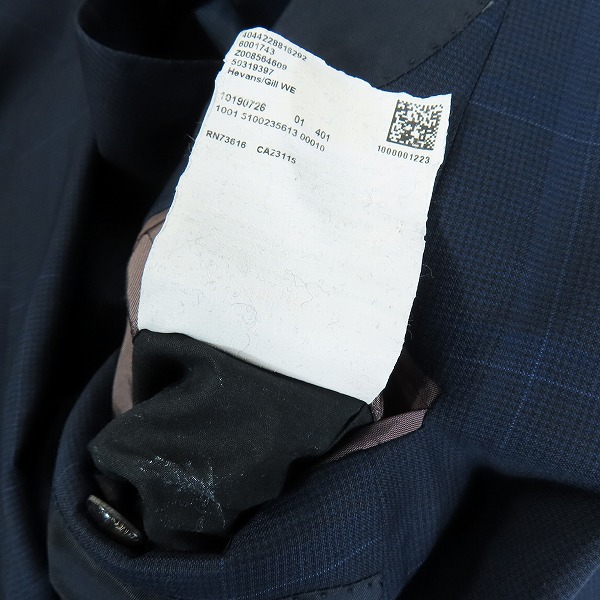 実際に弊社で買取させて頂いた【JPタグ】HUGO BOSS/ヒューゴボス GUABELLO 3ピース スーツ セットアップ 48の画像 3枚目