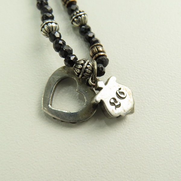 実際に弊社で買取させて頂いたLord Camelot/ロードキャメロット ロイヤルシルバー ブラックスピネル ハート/シールド ネックレスの画像 3枚目