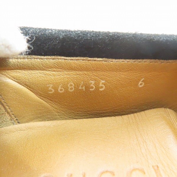 実際に弊社で買取させて頂いたGUCCI/グッチ スエード バンブー ホースビット ローファー 368435 6の画像 4枚目