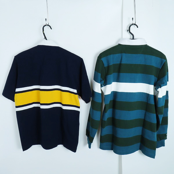 実際に弊社で買取させて頂いた【未使用】BARBARIAN/バーバリアン ボーダー柄 ラガーシャツ 半袖/長袖 2点セットの画像 1枚目
