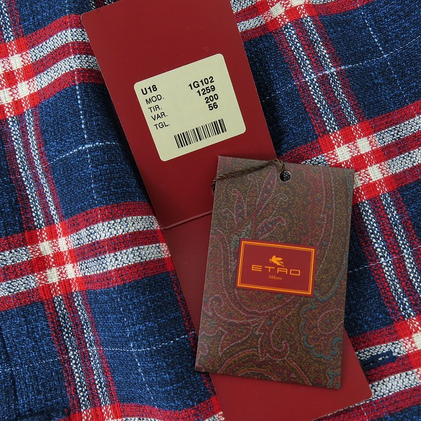 実際に弊社で買取させて頂いた【未使用】ETRO/エトロ 裏地総柄/チェック ジャケット 1G102-1259/56の画像 8枚目