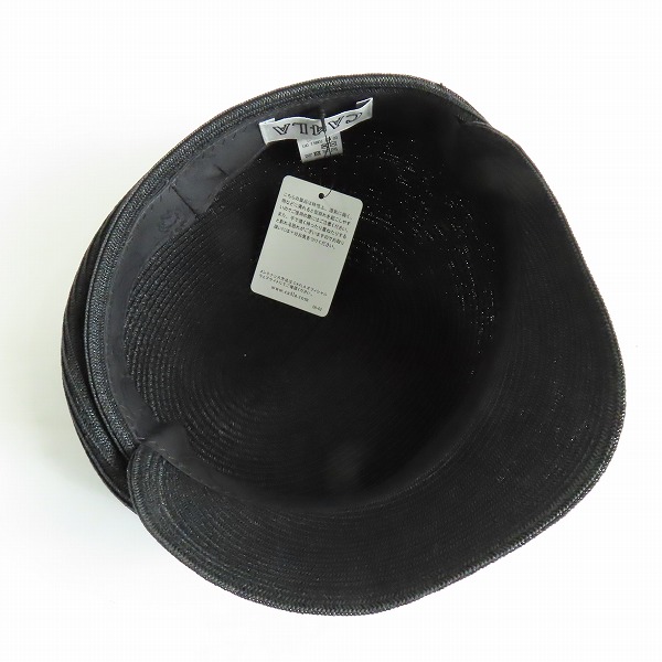 実際に弊社で買取させて頂いた【未使用】CA4LA/カシラ アシンメトリーキャスケット/帽子 ブラック ONM01672の画像 5枚目