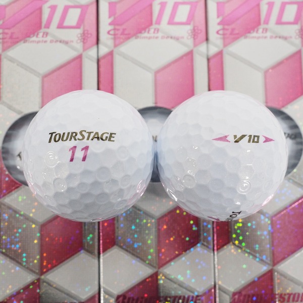 実際に弊社で買取させて頂いた【未使用】BRIDGESTONE/ブリヂストン TOUR STAGE/ツアーステージ V10 CL WEB Dimple レディース ゴルフボール 1ダースの画像 1枚目
