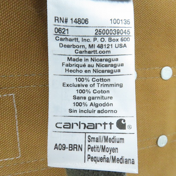 実際に弊社で買取させて頂いたCARHARTT/カーハート DUCK WAIST APRON エプロン A09-BRN/S/Mの画像 3枚目