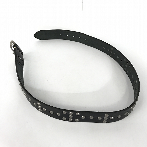 実際に弊社で買取させて頂いたSUGAR CANE/シュガーケーン スタッズ レザーベルト ブラック/34の画像 8枚目