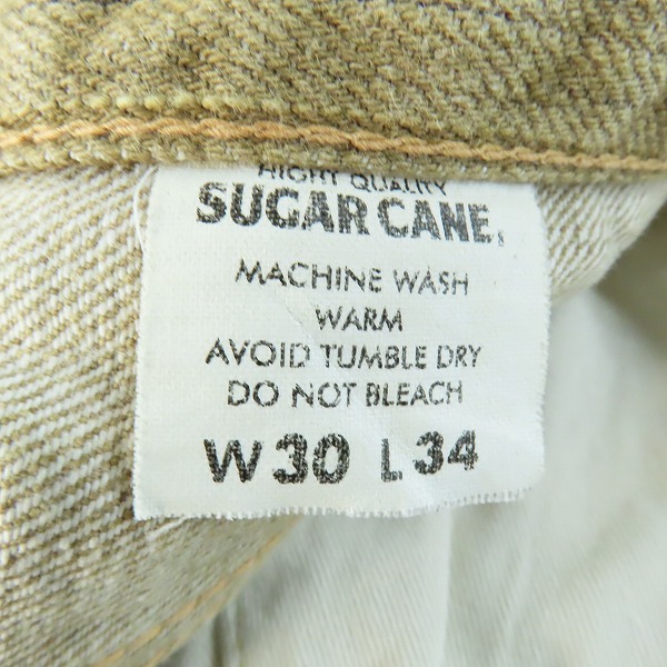 実際に弊社で買取させて頂いたSUGAR CANE/シュガーケーン Lot.285 ボタンフライ デニムパンツ /W30L34の画像 3枚目