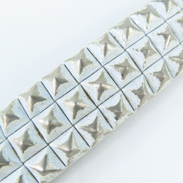 実際に弊社で買取させて頂いた 【難有り】Wendy's & foot the coacher/ウェンディズアンドフットザコーチャー スタッズ レザーベルト の画像 4枚目