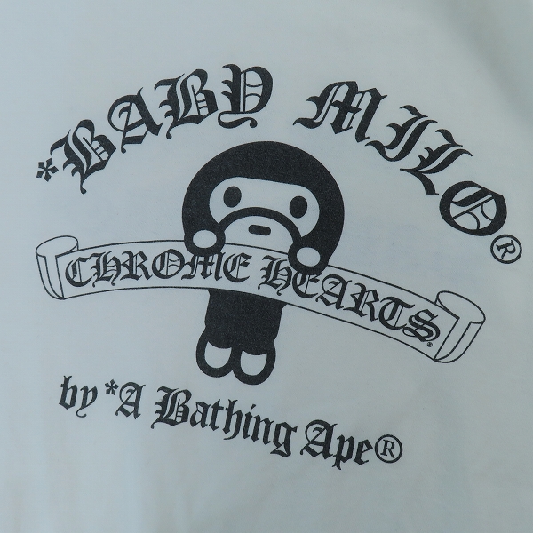 実際に弊社で買取させて頂いたCHROME HEARTS×A BATHING APE/クロムハーツ×アベイジングエイプ BABY MILO/マイロ プリントTシャツ/Lの画像 6枚目