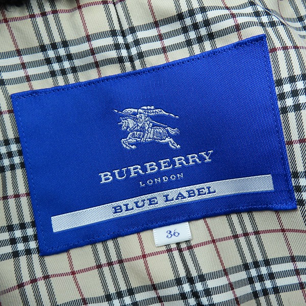 実際に弊社で買取させて頂いたBURBERRY BLUE LABEL/バーバリーブルーレーベル スタンドカラー ウールコート FNF08-813-09/36の画像 2枚目