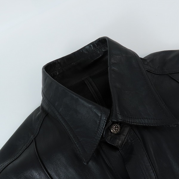 実際に弊社で買取させて頂いたA＆G/エーアンドジー 半袖 レザー シャツ/XXLの画像 3枚目