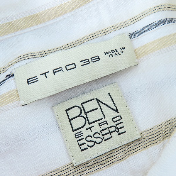 実際に弊社で買取させて頂いた【JPタグ】ETRO/エトロ BEN ETRO ESSERE ストライプ柄長袖シャツ 38の画像 2枚目