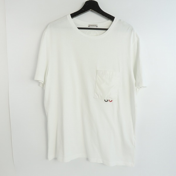 実際に弊社で買取させて頂いた【JPタグ】MONCLER/モンクレール MAGLIA T-SHIRT Uネック 胸ポケット 半袖 Tシャツ ホワイト F20918C77010 829H8/L