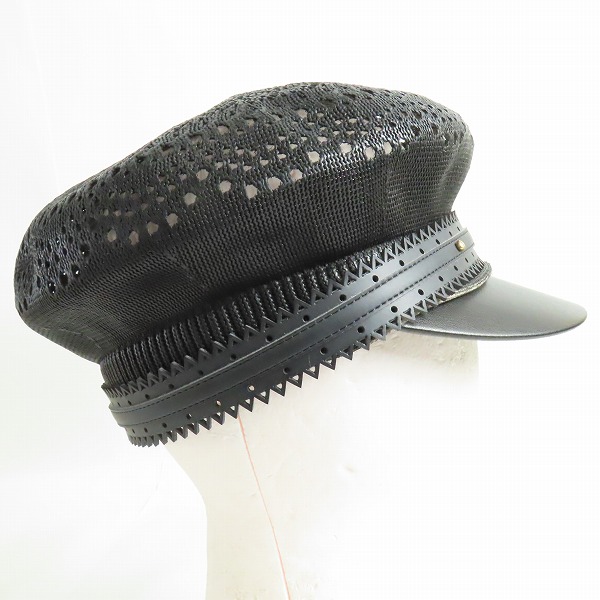 実際に弊社で買取させて頂いたCA4LA/カシラ メッシュ キャスケット/帽子 ブラック SHK00904の画像 4枚目