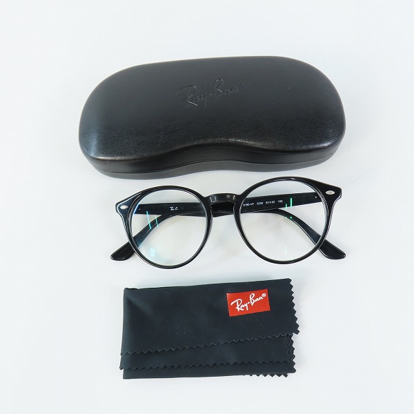 実際に弊社で買取させて頂いたRay-Ban/レイバン ラウンド型 度入り眼鏡/メガネフレーム/アイウェア ケース付き RB2180-VF 2000の画像 8枚目