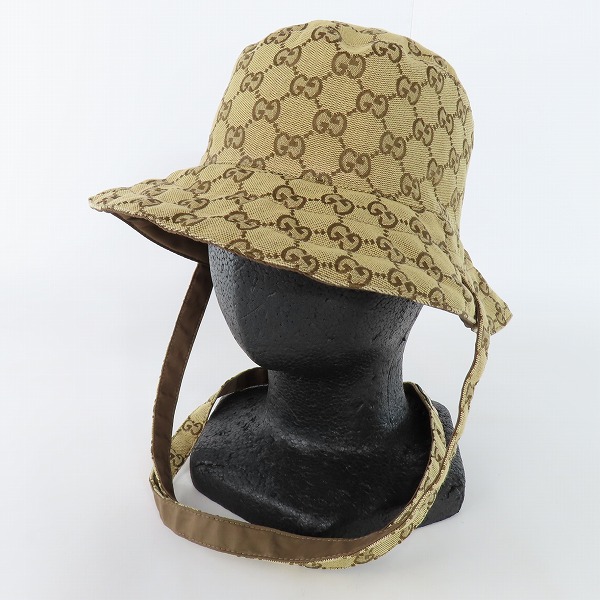 実際に弊社で買取させて頂いたGUCCI/グッチ GGキャンバス ナイロン リバーシブルハット バケットハット 626917