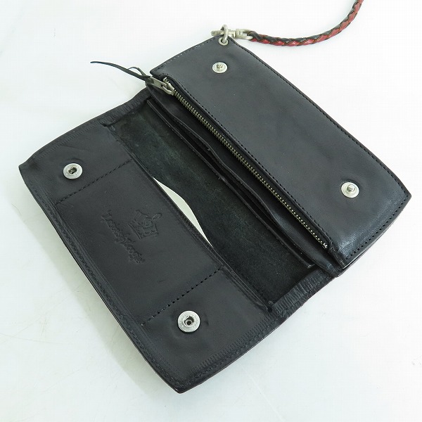 実際に弊社で買取させて頂いたRED MOON/レッドムーン Losers Boogie S字フックロープ付 レザー ロングウォレット 長財布の画像 3枚目