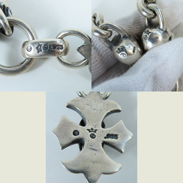 実際に弊社で買取させて頂いた【ギャラ付】gaboratory/ガボラトリー ガボール 2スカルズ & スカルオンゴシッククロス スモールオーバルリンク ネックレスの画像 3枚目