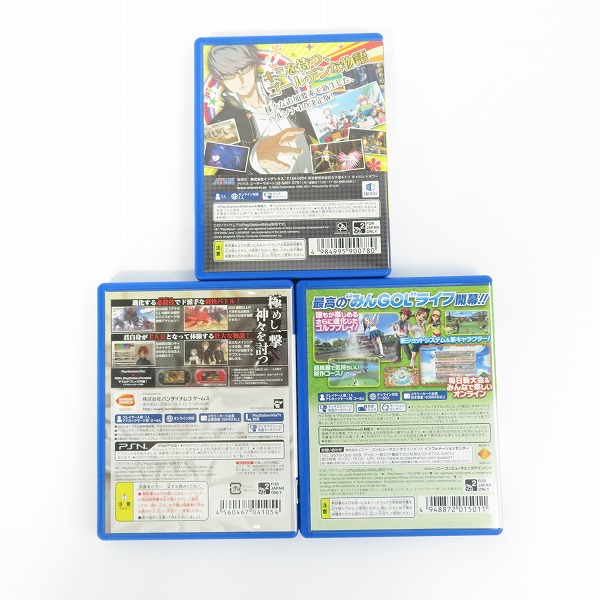 実際に弊社で買取させて頂いたPS Vita 用 ソフト みんなのGOLF6/ペルソナ4 ザ ゴールデン/ゴッドイーター2 3点セットの画像 1枚目