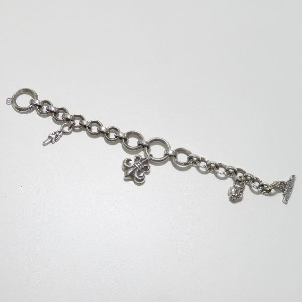 実際に弊社で買取させて頂いたCHROME HEARTS/クロムハーツ Oリング ブレスレットｗ/BSフレアチャームｗ/2スタックチャーム ダガー＆ハートの画像 8枚目