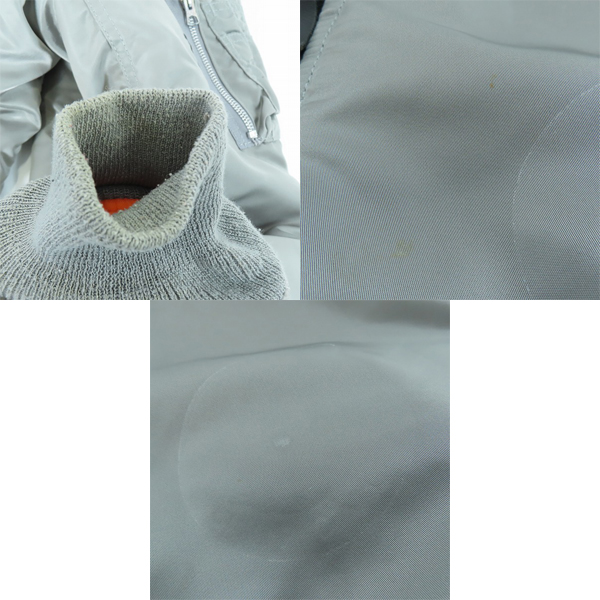 実際に弊社で買取させて頂いたAlpha Industries/アルファ インダストリー フライトジャケット MA-1 リバーシブル MIL-J-82790J グレー/オレンジ/Lの画像 7枚目