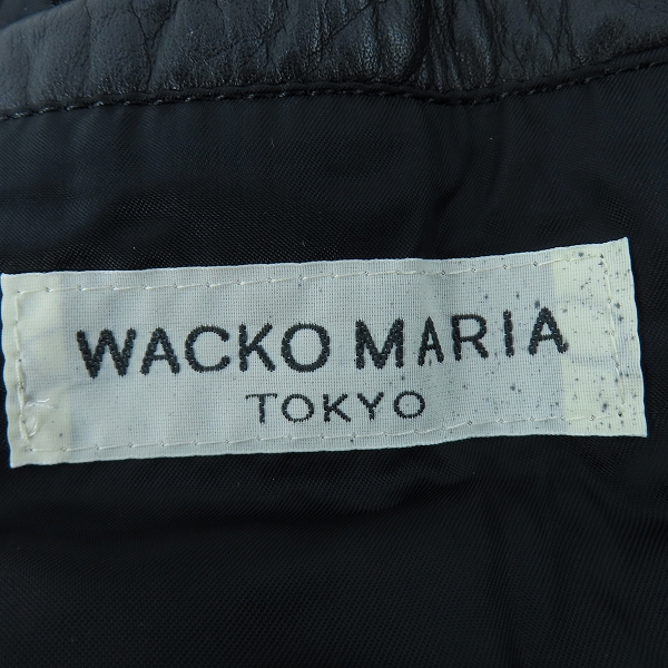 実際に弊社で買取させて頂いたWACKO MARIA/ワコマリア カウハイド シングルライダース レザージャケット/Sの画像 2枚目