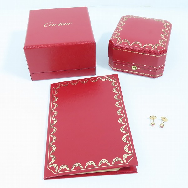 実際に弊社で買取させて頂いた【ギャラ付き】Cartier/カルティエ D'AMOUR EARRINGS/ダムール イヤリング/ピアス AU750/K18PG×ピンクサファイア B8043400の画像 7枚目
