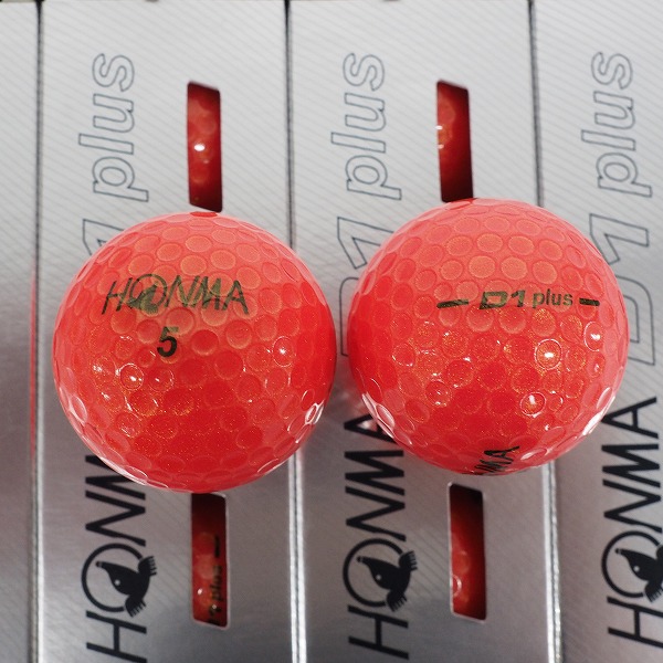 実際に弊社で買取させて頂いた【未使用】HONMA/ホンマ D1 Plus ゴルフボール マルチカラー・レッド  計2ダースの画像 2枚目