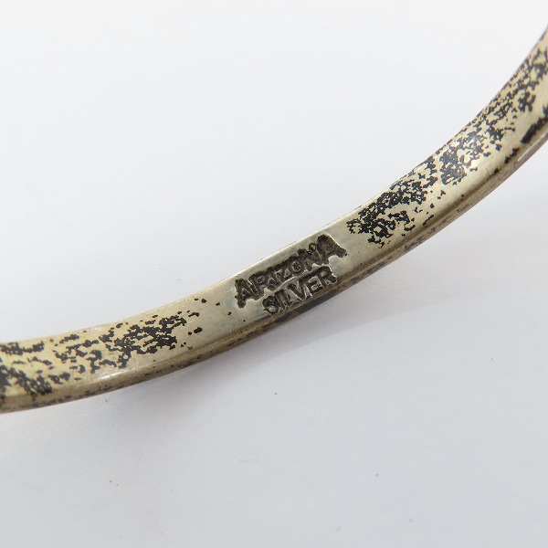 実際に弊社で買取させて頂いた【難有】ARIZONA FREEDOM/アリゾナフリーダム 太陽神 平打 シルバー バングルの画像 6枚目