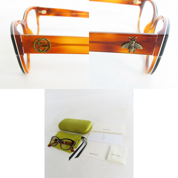 実際に弊社で買取させて頂いたGUCCI/グッチ メガネフレーム アイウェア GG0098O-003の画像 9枚目