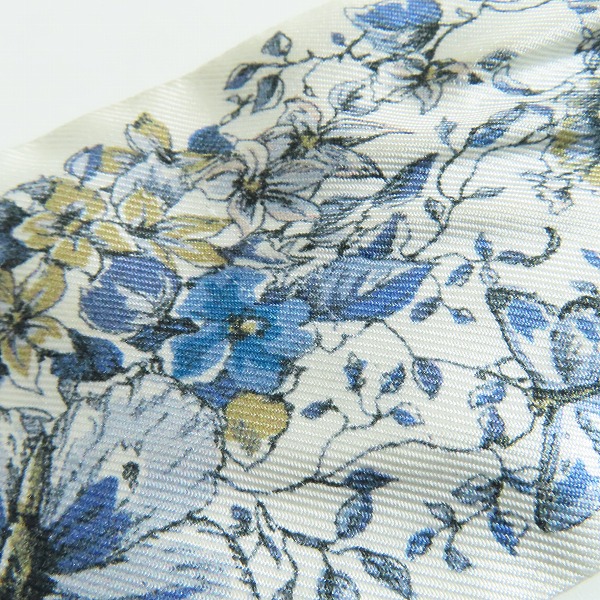 実際に弊社で買取させて頂いたDior/ディオール ミッツァ シルクツイル バンドースカーフ 花柄 フラワー ブルー 41FAW106I626 の画像 7枚目