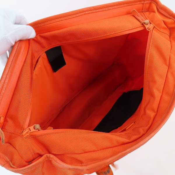 実際に弊社で買取させて頂いたPORTER/ポーター レザー切替 トートバッグ オレンジの画像 3枚目