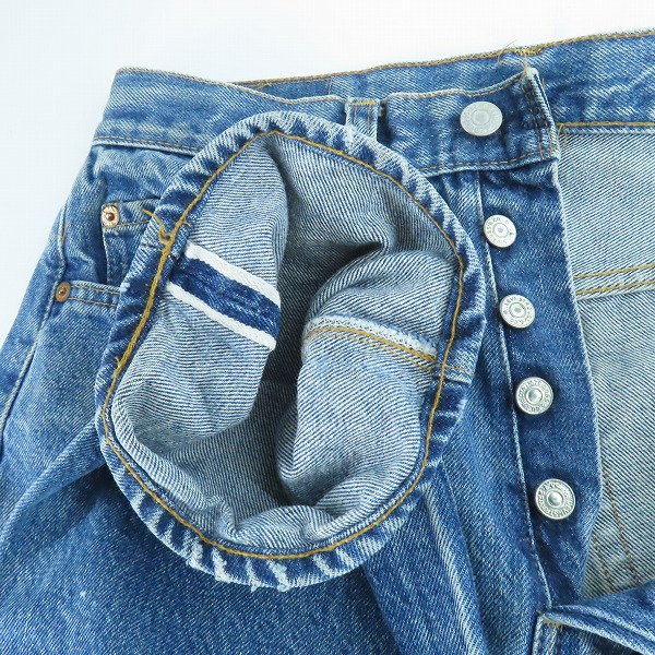 実際に弊社で買取させて頂いたLevis/リーバイス 501 ヴィンテージ 66後期 刻印6 スモールe ボタンフライ デニムパンツ w32l33の画像 2枚目