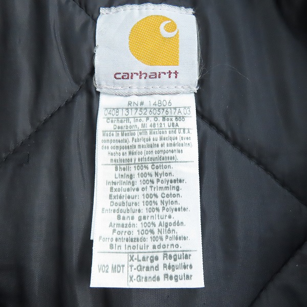 実際に弊社で買取させて頂いたCARHARTT/カーハート 中綿 ワークベスト ネイビー  XLの画像 2枚目
