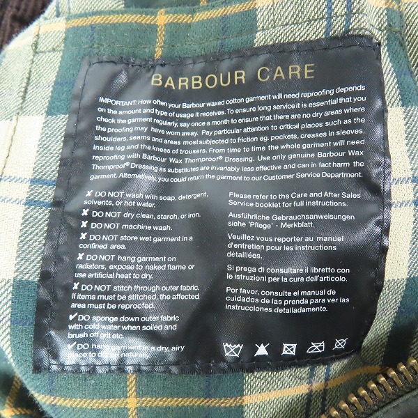 実際に弊社で買取させて頂いたBarbour/バブアー SL BEDALE/ビデイル オイルドジャケット 1202135の画像 4枚目