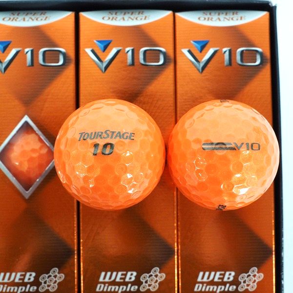 実際に弊社で買取させて頂いた【未使用】BRIDGESTONE/ブリヂストン TOUR STAGE/ツアーステージ V10 ゴルフボール SUPER ORANGE オレンジ 1ダースの画像 1枚目