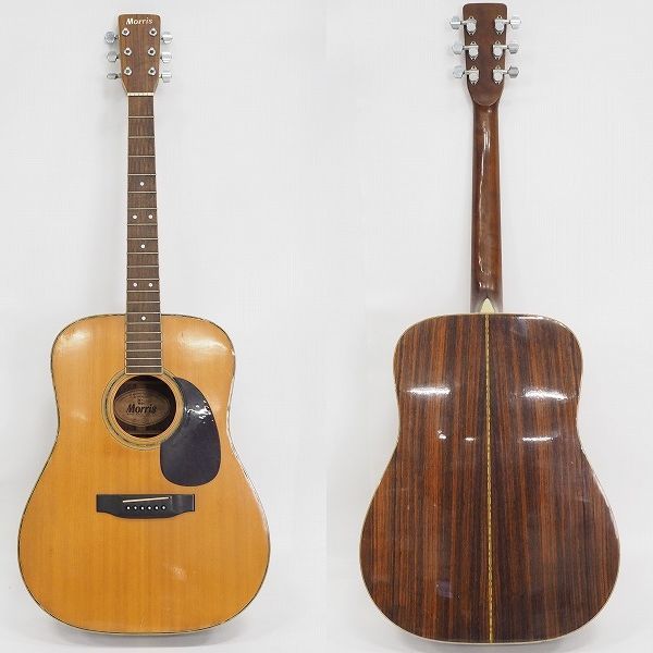 実際に弊社で買取させて頂いた★【弦無し】Morris/モーリス W-30 幌馬車ラベル アコースティックギター/アコギの画像 1枚目