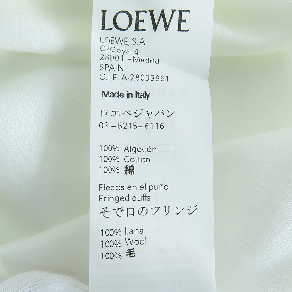 実際に弊社で買取させて頂いたLOEWE/ロエベ 袖ニットフリンジ 切替長袖シャツ H2269160FA/37の画像 3枚目