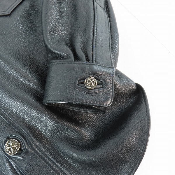 実際に弊社で買取させて頂いた【カスタム】A＆G/エーアンドジー クロスパッチ シルバークロス レザージャケット/Mの画像 8枚目