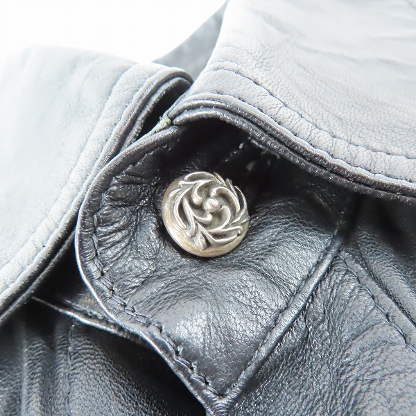 実際に弊社で買取させて頂いたA＆G/エーアンドジー 半袖 レザー シャツ/XXLの画像 4枚目