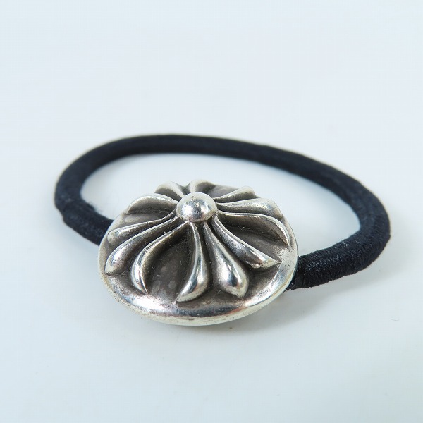 実際に弊社で買取させて頂いた【オールド刻印】CHROME HEARTS/クロムハーツ クロスボール コンチョ ヘアゴム/ヘアバンドの画像 1枚目