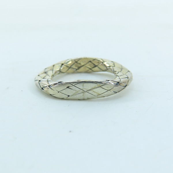 実際に弊社で買取させて頂いたBOTTEGA VENETA/ボッテガヴェネタ イントレチャート 4連 シルバーリング 11～12号の画像 2枚目